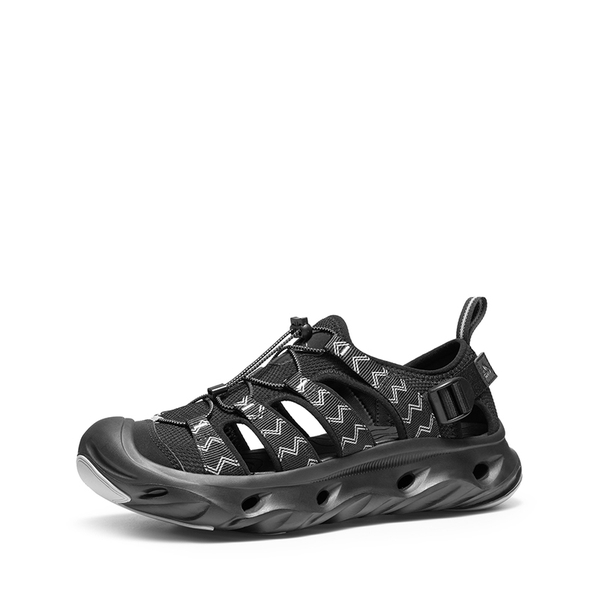 Men's Breathable Mesh Upper Water Sandals Shoes - BLACK -  0