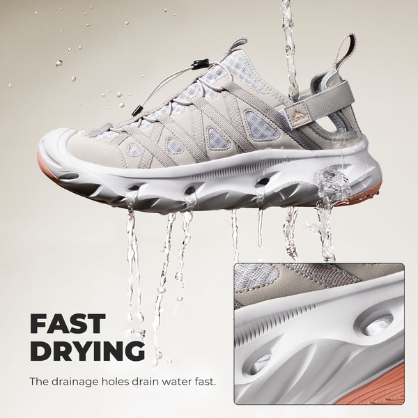 Men's Shock Absorption Comfortable Water Sandals Shoes - LIGHT GREY - 4