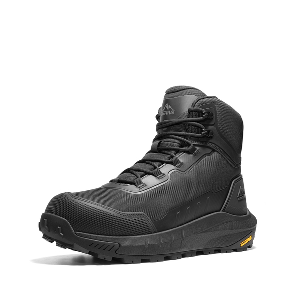 Men's Slip-Resistance Nano Toe Work Boots - BLACK -  0