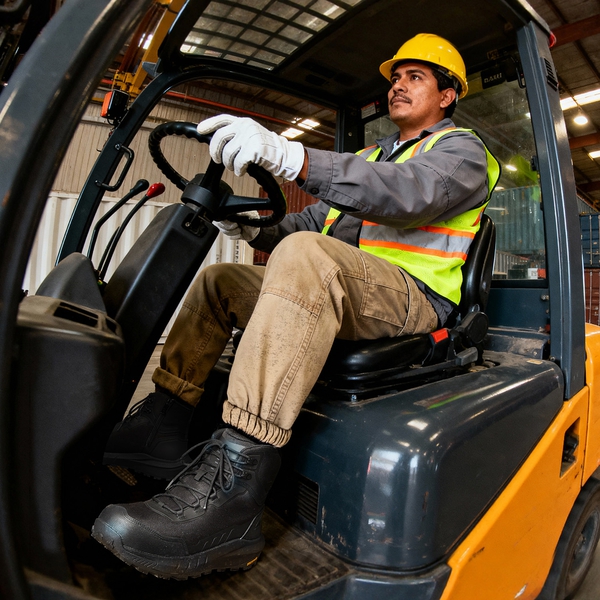 Men's Slip-Resistance Nano Toe Work Boots - BLACK - 10