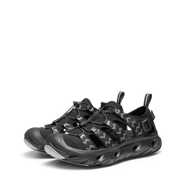 Men's Breathable Mesh Upper Water Sandals Shoes - BLACK - 2