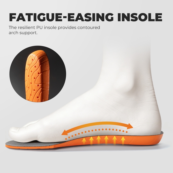 Men's Slip-Resistance Nano Toe Work Boots - BLACK - 8