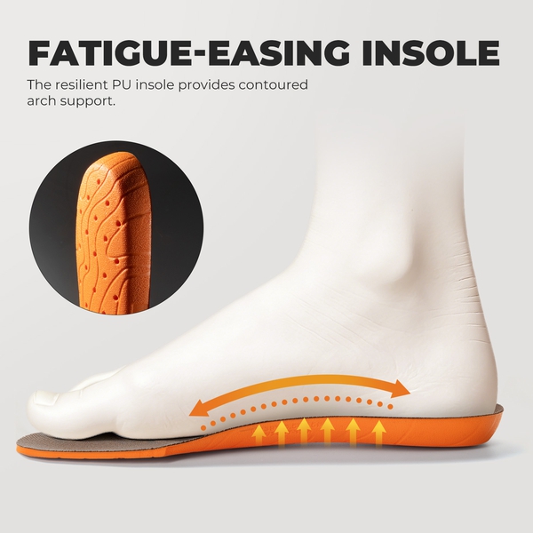 Men's Slip-Resistance Nano Toe Work Boots - DARK BROWN - 8