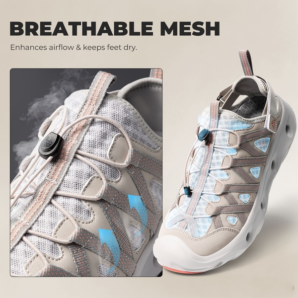 Men's Shock Absorption Comfortable Water Sandals Shoes - LIGHT GREY - 5