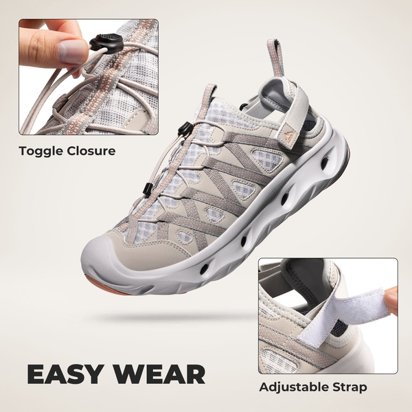 Men's Shock Absorption Comfortable Water Sandals Shoes - LIGHT GREY - 8