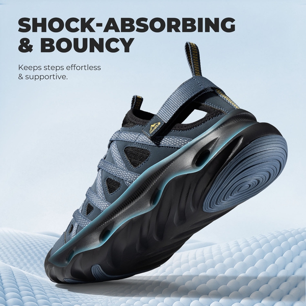 Men's Shock Absorption Comfortable Water Sandals Shoes - BLUE/BLACK - 6