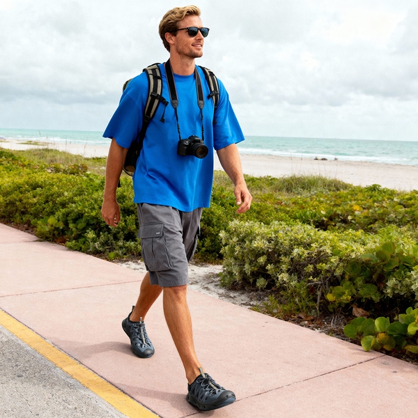 Men's Shock Absorption Comfortable Water Sandals Shoes - BLUE/BLACK - 9
