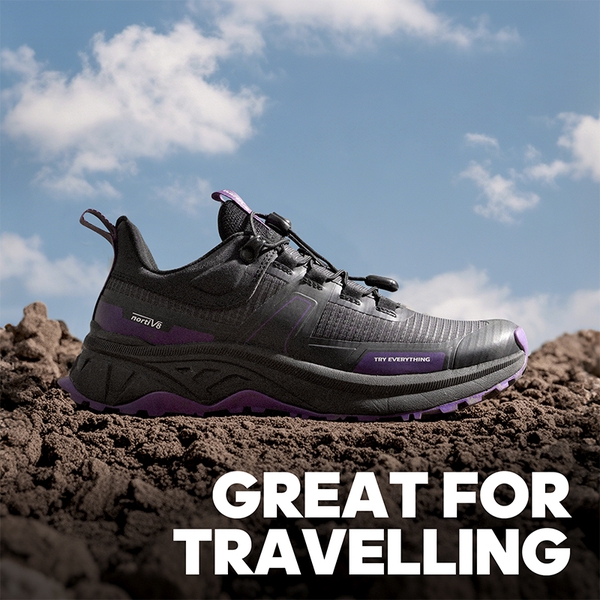 [Gladiator] Women's Lightweight Comfort Hiking Shoes - BLACK-PURPLE - 5