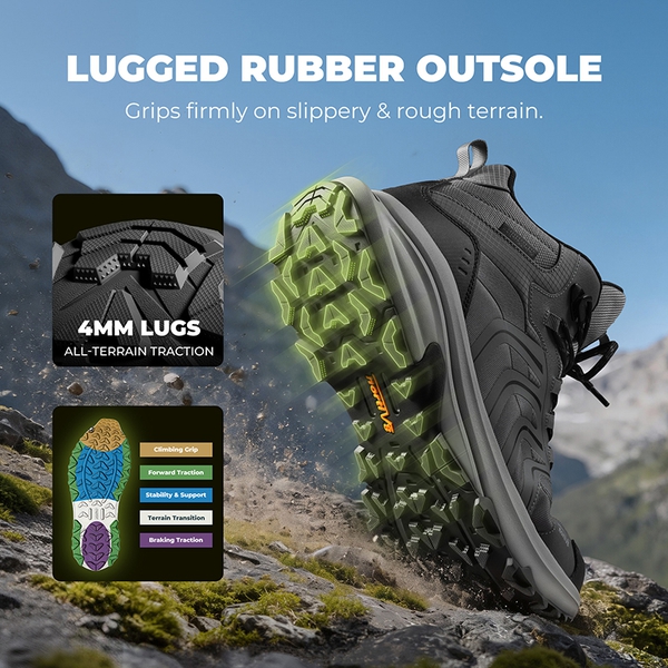 DualStride Armadillo FieldLite Waterproof Hiking Line - DARK GREY - 6