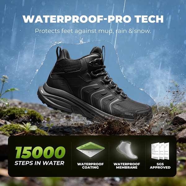 Men's DualStride Armadillo FieldLite Mid WaterproofPRO - ALL BLACK - 5