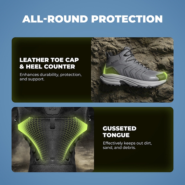 DualStride Armadillo FieldLite Waterproof Hiking Line - DARK GREY - 7