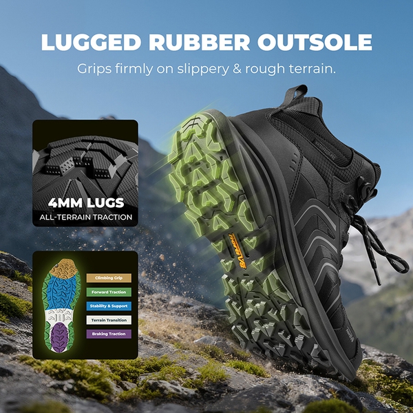 Men's DualStride Armadillo FieldLite Mid WaterproofPRO - ALL BLACK - 6