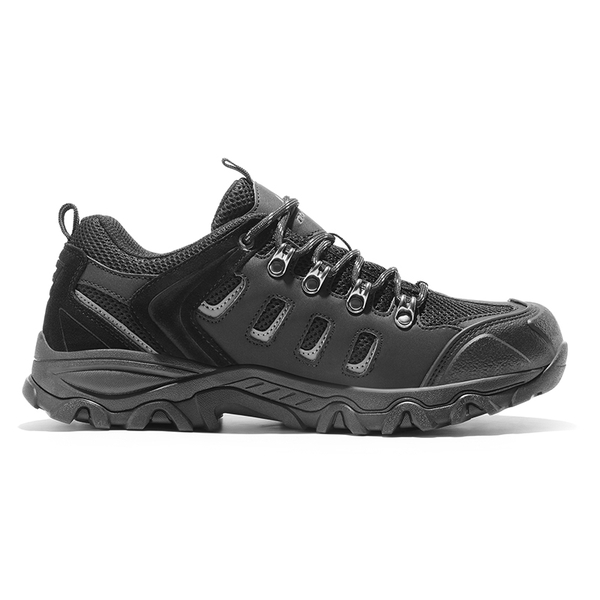 Men's Waterproof Low-Cut Hiking Shoes - BLACK/GREY-PU - 1