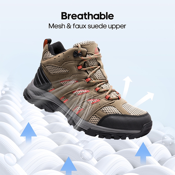 Women's Lightweight Waterproof Hiking Boots - BROWN-ORANGE - 4