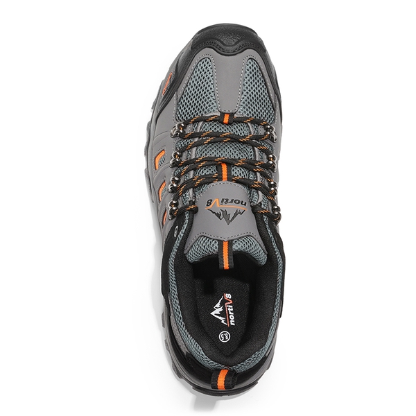Men's Waterproof Low-Cut Hiking Shoes - BLACK/DARK GREY/ORANGE-PU - 2
