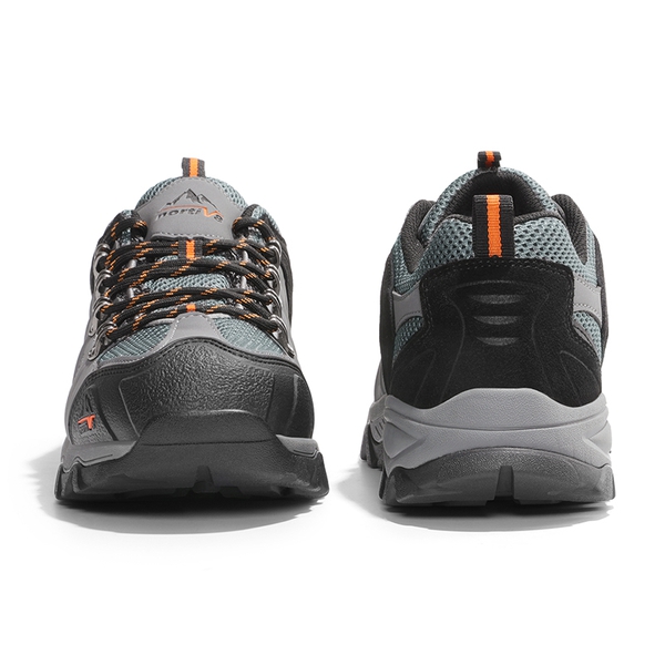 Men's Waterproof Low-Cut Hiking Shoes - BLACK/DARK GREY/ORANGE-PU - 3