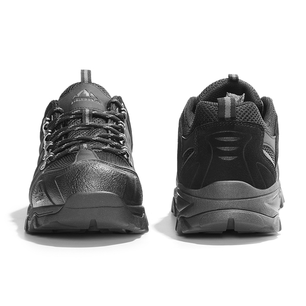 Men's Low-Top Waterproof Hiking Shoes【Wide Fit】 - BLACK-GREY - 3