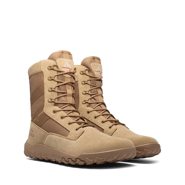 Men's Military & Tactical Wide Toe Leather Boots - COYOTE - 1