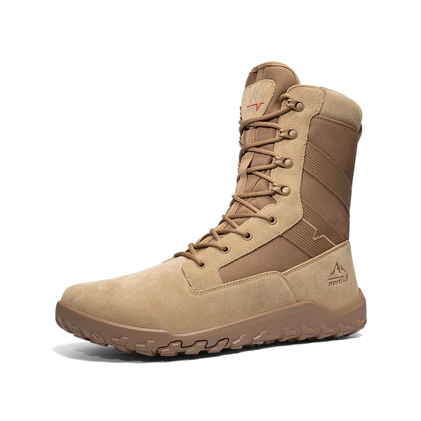 Men's Military & Tactical Wide Toe Leather Boots - COYOTE - 3