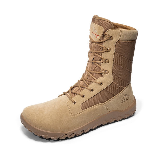 Men's Military & Tactical Wide Toe Leather Boots - COYOTE - 2
