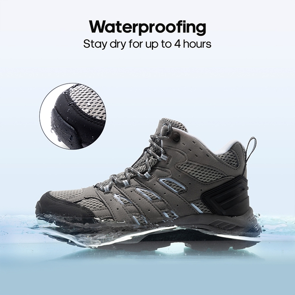 Women's Lightweight Waterproof Hiking Boots - DARK GREY-SUEDE - 2