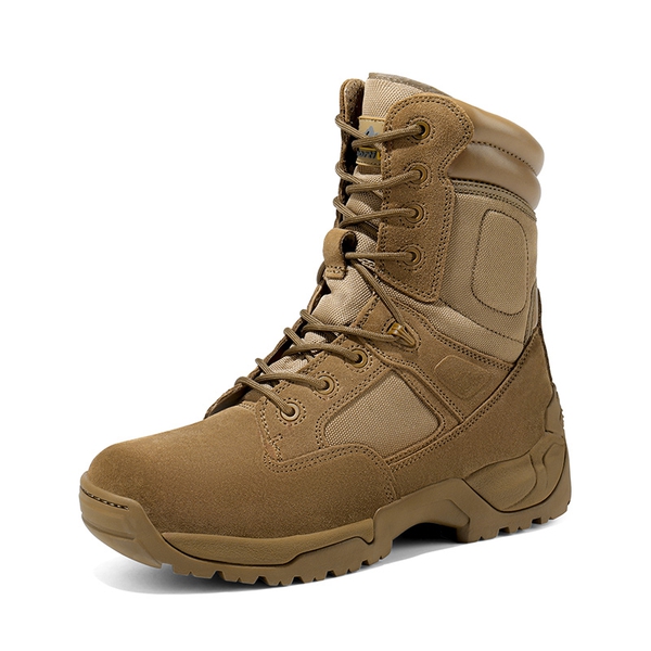 Men's Tactical Combat Work Boots【Wide Fit】 - BROWN -  0