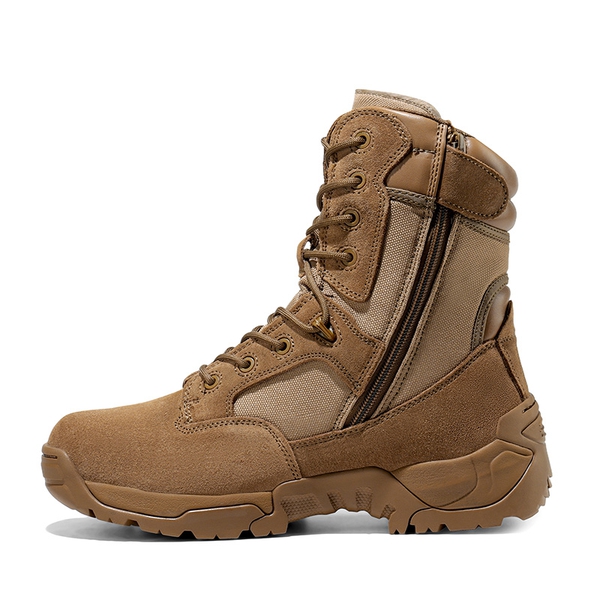 Men's Tactical Combat Work Boots【Wide Fit】 - BROWN - 1