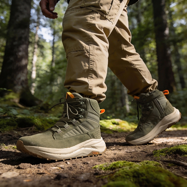 Men’s Leather Tactical Combat Boots - OLIVE - 10