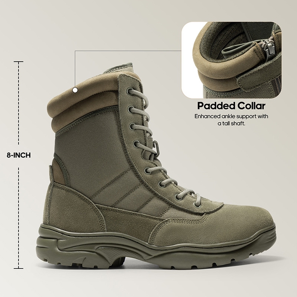 Men's Military Tactical Combat Boots - ARMY GREEN - 4