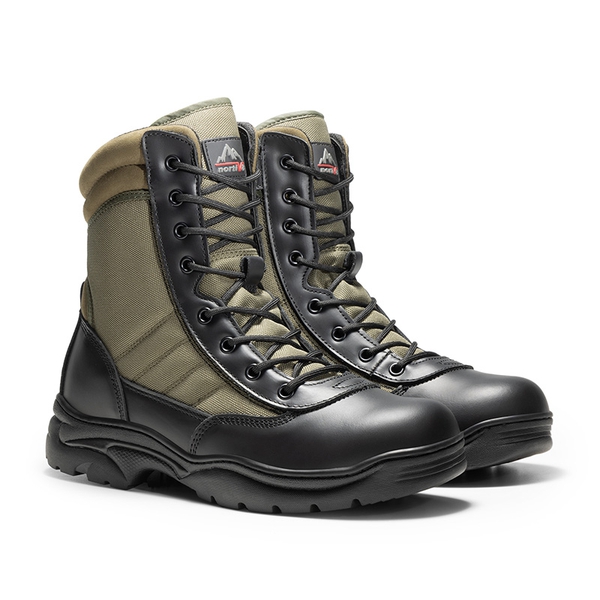 Men's Military Tactical Combat Boots - BLACK/ARMY GREEN - 6