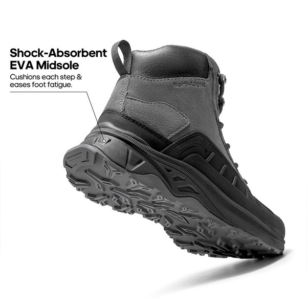 Women's Comfort Wide Non-Slip Hiking Boots - DARK GREY - 8