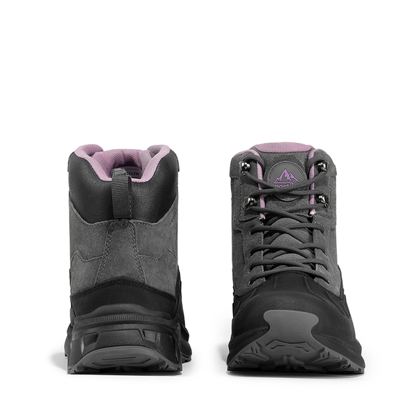 Women's Comfort Wide Non-Slip Hiking Boots - DARK GREY - 5