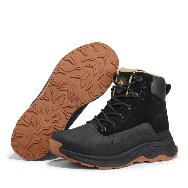 Women's Comfort Wide Non-Slip Hiking Boots - BLACK - 6