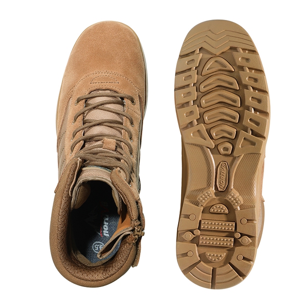 Men's Wide Military Tactical Work Boots【Wide Fit】 - BROWN-SUEDE - 2