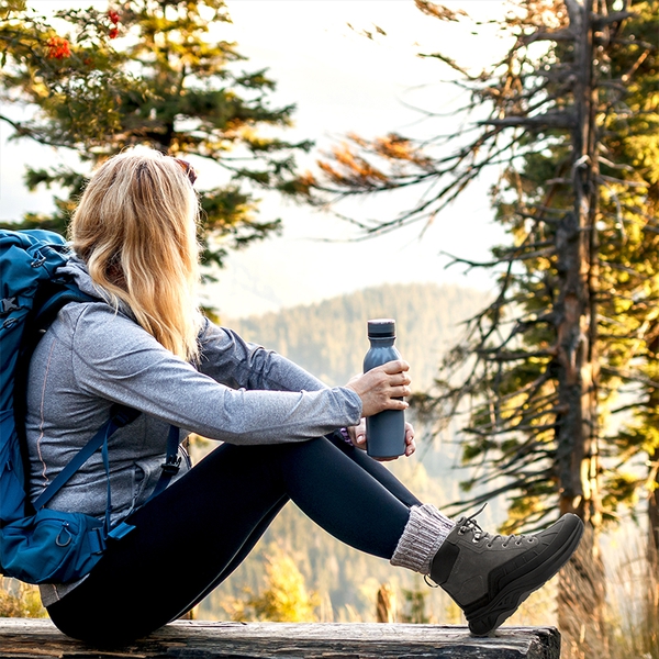 Women's Comfort Wide Non-Slip Hiking Boots - DARK GREY - 10