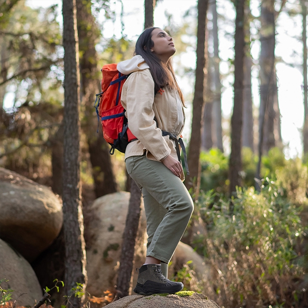 Women's Comfort Wide Non-Slip Hiking Boots - DARK GREY - 12