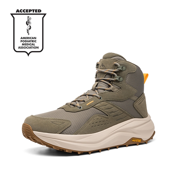 Men’s Waterproof Wide Toe Hiking Boots - OLIVE -  0