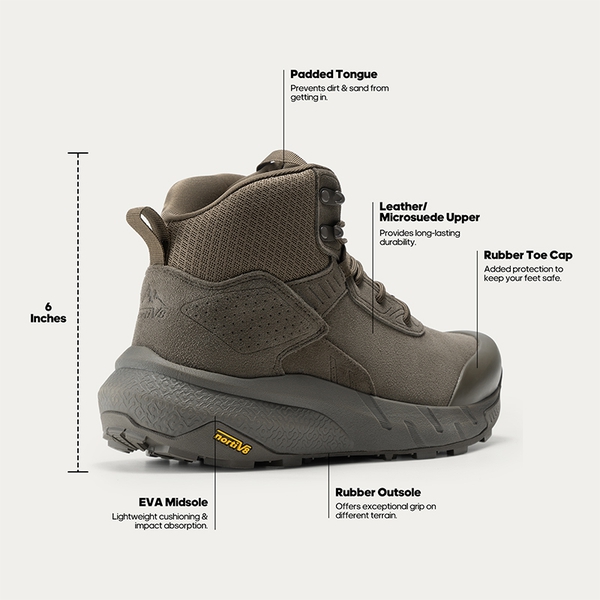 Lightweight Ankle-Support Tactical Boots 【Wide Fit】 - COFFEE - 6