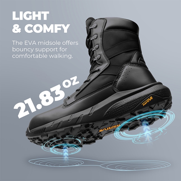 Men’s Nano Composite Toe Work Boots【Wide Fit】 - BLACK - 2