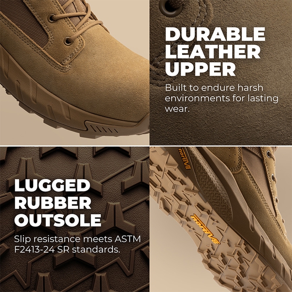 Men’s Nano Composite Toe Work Boots【Wide Fit】 - COYOTE - 4