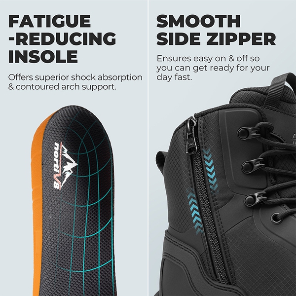 Men’s Nano Composite Toe Safety Boots【Wide Fit】 - BLACK - 5