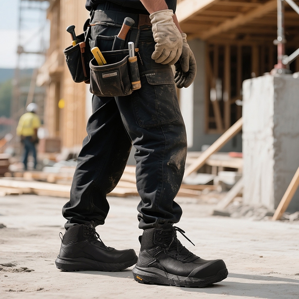 Men’s Lightweight Waterproof Work Boots【Wide Fit】 - BLACK - 8