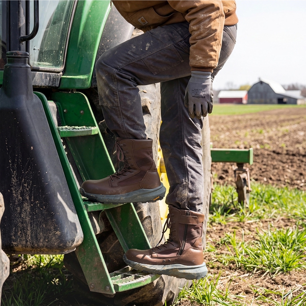 Men's Nano Composite Toe Mesh Lining Work Boots - DARK BROWN - 6