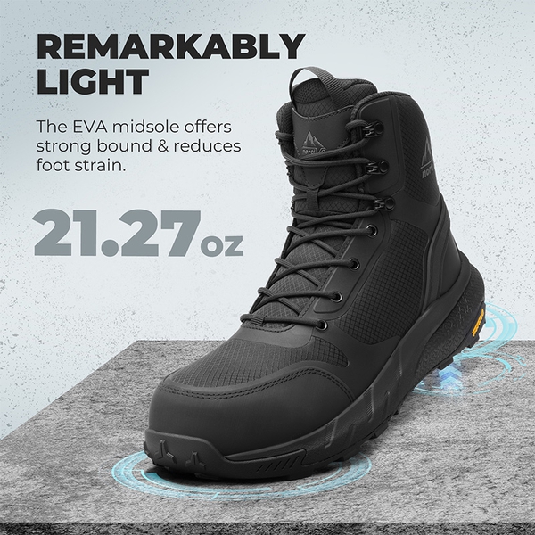 Men’s Nano Composite Toe Safety Boots【Wide Fit】 - BLACK - 2