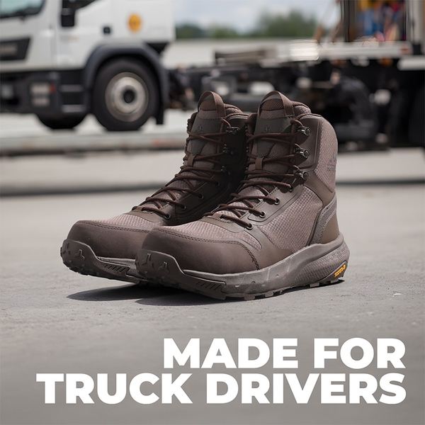 Men’s Nano Composite Toe Safety Boots【Wide Fit】 - BROWN - 8