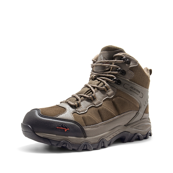 Men's Waterproof Hiking Boots - COFFEE -  0