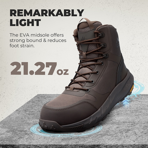 Men’s Nano Composite Toe Safety Boots【Wide Fit】 - BROWN - 2