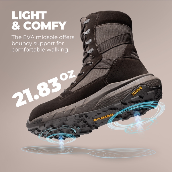 Men's Nano Composite Toe Mesh Lining Work Boots - BROWN - 2