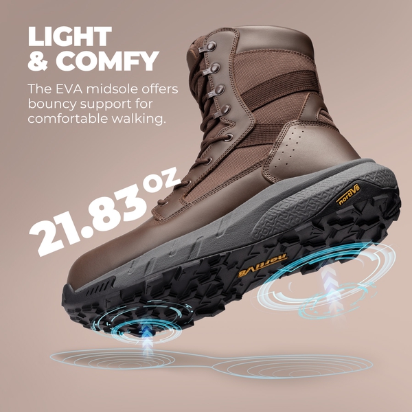 Men's Nano Composite Toe Mesh Lining Work Boots - DARK BROWN - 2