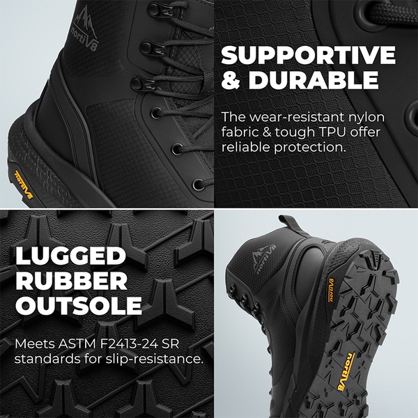 Men’s Nano Composite Toe Safety Boots【Wide Fit】 - BLACK - 4